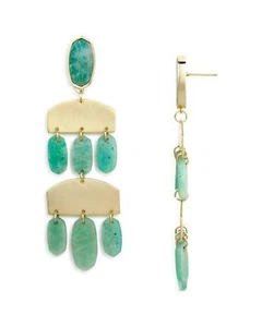 New Kendra Scott Emmet Chandelier Earrings In Amazonite $150 - Picture 1 of 2