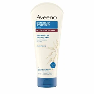 Aveeno Overnight Body Cream Dry Skin Relief Intense Moisture 7.3 oz Pack of 2 - Picture 1 of 4