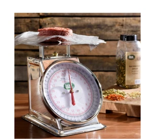 Analog Food Scale Kitchen Scale Stainless Steel w/ 8″ Dial 2 Oz. Increments NEW - Picture 1 of 3