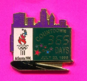 PIN OLÍMPICO 1996 365 DÍAS CUENTA REGRESIVA PIN 20 DE JULIO 1995 ATLANTA SKYLINE PIN - Imagen 1 de 1