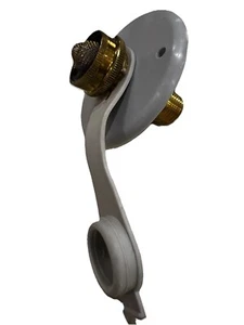RV Gray CITY WATER FILL inlet flange BRASS with check valve trailer marine - Bild 1 von 5