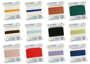 Griffin® PowerNylon Bead Cord with Needle 2m Length * 1, 2, 3, 4, 6, 8 Sizes - Picture 1 of 22