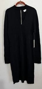 Lrg Vamp Sexy Bodycon Goth Witchy Glam Hollywood V Neck Funeral Dress - Picture 1 of 13