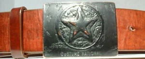 Westerngürtel KOSTÜM NATIONAL braun Leder Cowboy Stern Schnalle Unisex Größe 30 160 $ - Bild 1 von 6