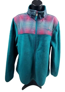 FILA Sport Jacket Women's Extra Large Green Full Zip Fuzzy Fleece Hiking Outdoor - Picture 1 of 10