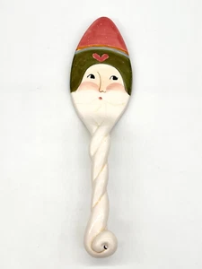 Denise Calla House of Hatten Folk Art Santa Claus Gnome Porcelain Cake Server - Picture 1 of 12
