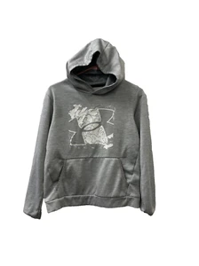 Under Armour Gray Hoodie Sweatshirt YLG Youth Large Boys Splash Logo Large - Picture 1 of 5