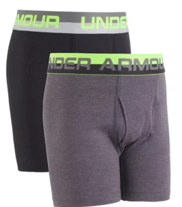 Under Armour L144519 Boys 2-Pack Grey Black Boxerjocks Boxer Briefs Size Medium - Picture 1 of 3