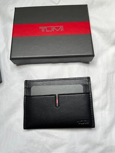 TUMI Nassau SLG Money Clip Card Case Black Texture Wallet Men's Brand New - Picture 1 of 5