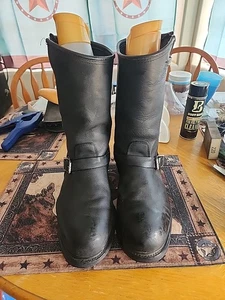 CAROLINA NITRO BOOTS MEN'S BLACK LEATHER STEEL TOE MOTO BIKER RIDING USA SZ 12** - Picture 1 of 10