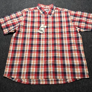 Camisa Mountain Khakis Deep Creek Arrugada Hombres Talla XL Roja Textura Ligera a Cuadros - Imagen 1 de 16
