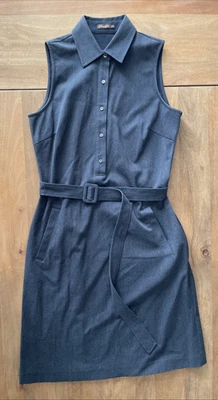 Vestido J. McLaughlin Para Mujer Talla 2 Azul Sin Mangas Cinturón Funda Botón Oficina Foto 1 de 4