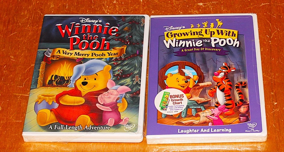 DISNEY WINNIE POOH DVD: GROWING UP WITH WINNIE POOH & A VERY MERRY POOH YEAR NEW - Image 1 of 1