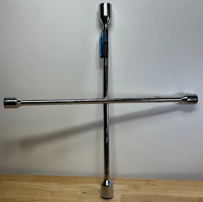 Power Torque 25" Heavy Duty Steel Lug Wrench 4-Way Cross Metric 24mm 27 30 33mm - Image 1 of 4