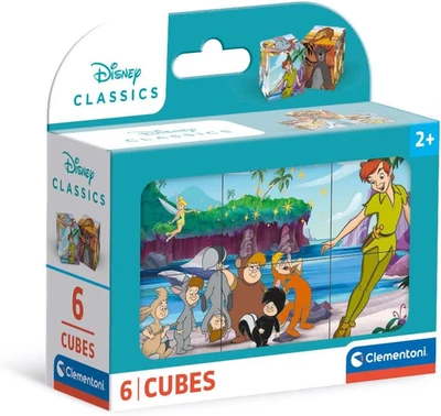 Classics-6 Pezzi Bambini 2 Anni, Cartoni Animati, Cubi, Puzzle Disney, Made in I - Immagine 1 di 4