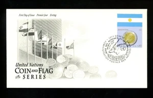 Postal History UN FDC Geneva #512e Artcraft Coin Flag Series Argentina 2010 - Picture 1 of 2