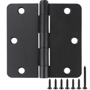Matte Black Door Hinges 3.5 inch 1/4" 24 Pack 3 1/2 Interior Door Hinges 3.5"... - Picture 1 of 6