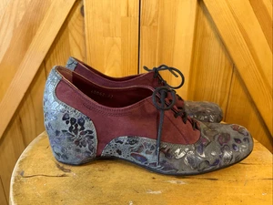 Pons Quintana Schuhe Floral Wildleder Leder Oxford Keilabsatz EU 37 US 6,5-7 - Bild 1 von 8