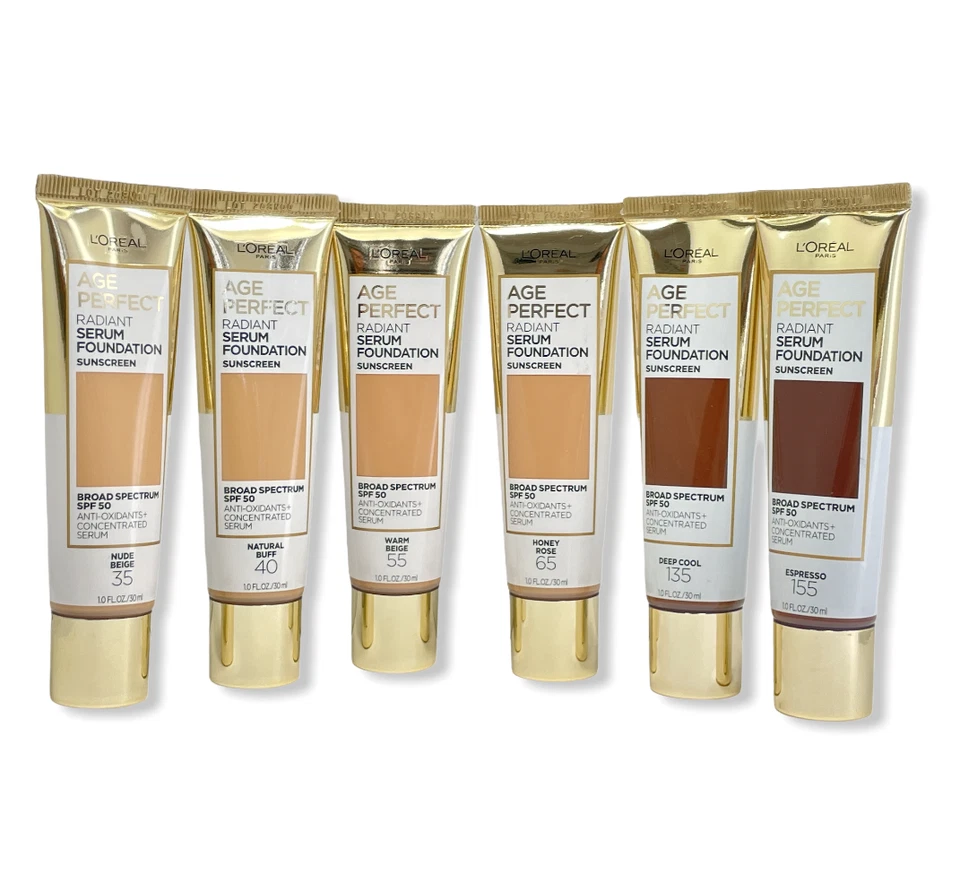 L'Oreal Age Perfect Radiant Serum Foundation Sunscreen SPF 50 (1.0oz) You Pick! - Image 1 of 1