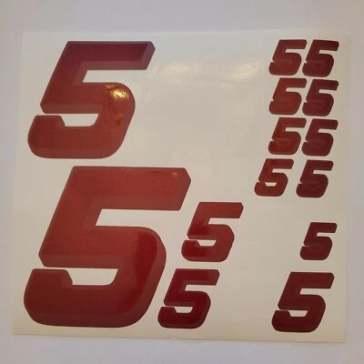 Metallic Burgandy w shadow #5's Racing Vinyl Decal Sheet 1/10-1/12DEFECTIVE BOXD - Image 1 of 4