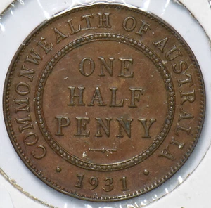 Australia 1931 1/2 Penny 192598 combine shipping - Picture 1 of 2