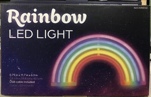 RAINBOW Neon Sign LED Lights Bedroom Night Light Lamp Kids Room Home Wall Art - Picture 1 of 2