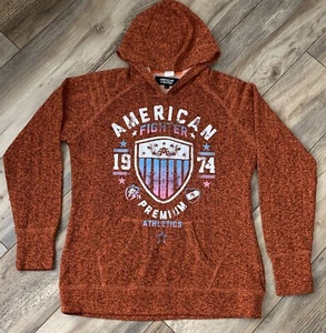 American Fighter Women's Premium Athletics Hooded Sweatshirt Orange Size LARGE - Picture 1 of 8