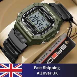 SANDA Mens Sports Watch Luxury Style Military LED Digital 50M Water Resistant - Picture 1 of 13