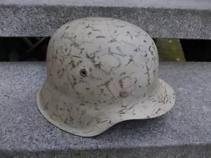 Stahlhelm Wehrmacht Heer, Glocke Original, Ostfront Winter Tarnung - Bild 1 von 6