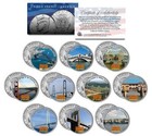 FAMEUX BRIDGES OF THE WORLD coloré JFK Kennedy demi-dollar lot de 10 pièces US