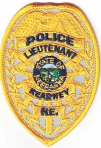 Parche de insignia de teniente de la policía de Kearney de Nebraska (aprox. 3,8 x 2,7 pulgadas) - Imagen 1 de 1