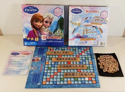 Disney Frozen Scrabble Board Game, 2 Sided Board,Kids Game Complete - Image 1 of 4