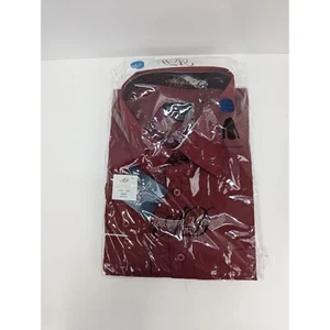 Alberto Danelli Men Wine Dress Shirt 2X 18 - 18 1/2 35 - 36 New in Package - Picture 1 of 7