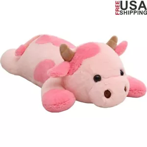25,6 Zoll Kuh gewichtetes Plüschtier weiches Kawaii Stofftier Kinder Erwachsene rosa neu - Bild 1 von 8