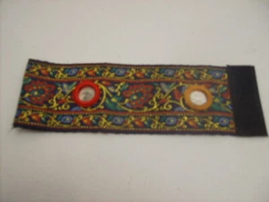 Cloth 8" Bracelet With Gold Floral Design #FJW112 - Picture 1 of 3