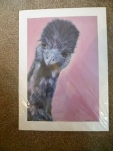 AN ATTRACTIVE FINE ART GICLEE PRINT OF AN EMU, By SHIELA MOYA HARRIS. EMU PRINT - Picture 1 of 6