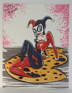 Dibujo original 2011 11x14"" ilustrador de cómics Nathan Wiedemer: Harley Quinn - Imagen 1 de 5