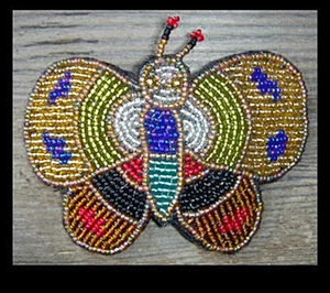 Clip para el cabello mariposa hecho a mano dorado verde marrón - Imagen 1 de 1