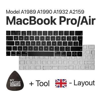 Ersatztaste für MacBook Pro (2018-2019) A1989 A1990 A1932 A2159 UK-Layout Taste - Bild 1 von 4