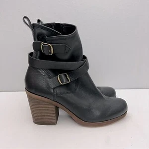 Lucky Brand Damen Leder Lk Orenzo Stiefel Größe 8,5 Schnallen Reißverschluss - Bild 1 von 7