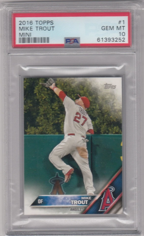 2016 Topps Mini MIKE TROUT Card #1 SP/1000 PSA 10 Gem Mint Angels - Image 1 of 1