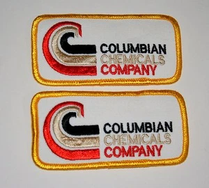 2 Vintage Columbian Chemicals Company Employee Patch New NOS 1970s Marietta GA - Picture 1 of 1