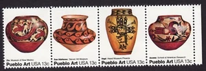 Scott #1709a (1706-09) Pueblo Art 13¢ Strip of 4 Stamps - MNH Zia 1st - Picture 1 of 1