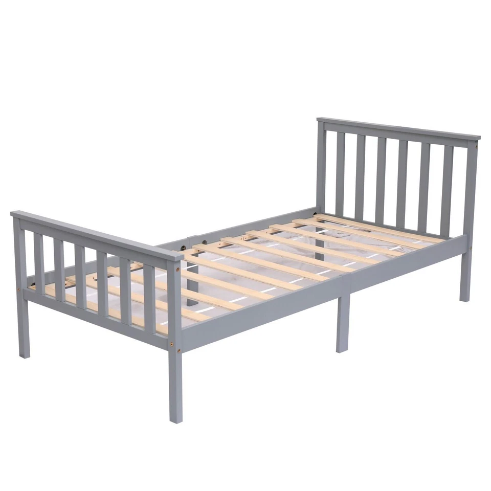 AVC Designs 198x98cm Single Pine Shaker Style Bed Frame - Grey Oak