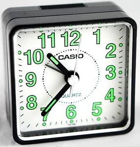 Casio TQ140-1B Travel Desk Quartz Alarm Clock Neobrite Resin Case w Battery New - Picture 1 of 7