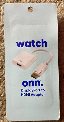 Onn Watch DisplayPort To HDMI Adapter Gold plated  B458 - Image 1 of 4