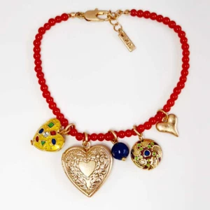 New 8" Zara Boho Heart Charms Bracelet Retro Women Party Vacation Spring Jewelry - Picture 1 of 5