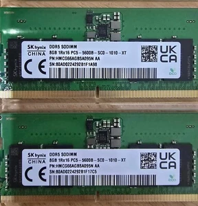 16GB Kit 5600mhz (2 X 8GB) DDR5-5600B SODIMM SK hynix Laptop - Picture 1 of 1