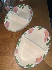 2 Desert Rose Franciscan Ware Split Serving Bowls - Picture 1 of 6