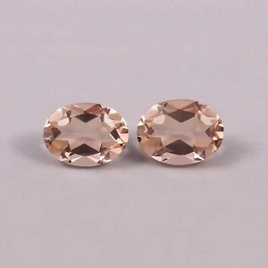 Piedra preciosa de corte ovalado de morganita 8x6 mm 2 piezas 1,15 quilates piedras preciosas sueltas - Imagen 1 de 3